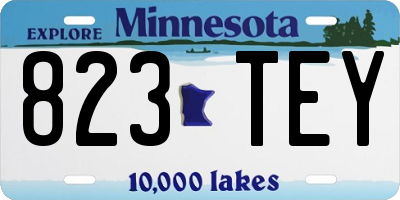 MN license plate 823TEY