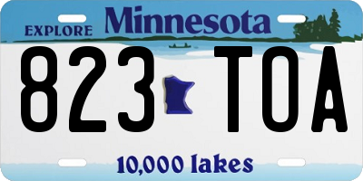 MN license plate 823TOA