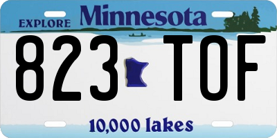 MN license plate 823TOF