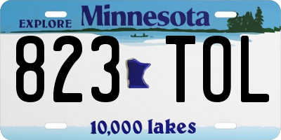 MN license plate 823TOL