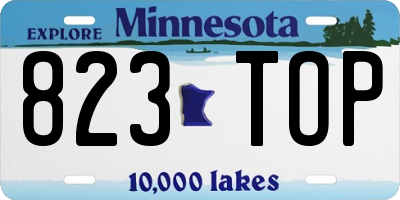MN license plate 823TOP