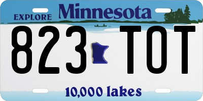 MN license plate 823TOT
