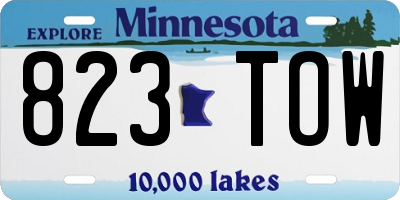 MN license plate 823TOW