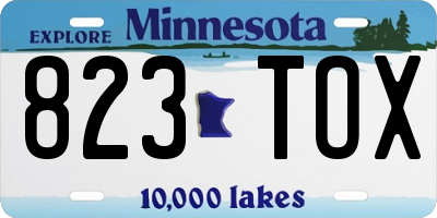 MN license plate 823TOX