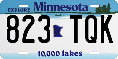 MN license plate 823TQK