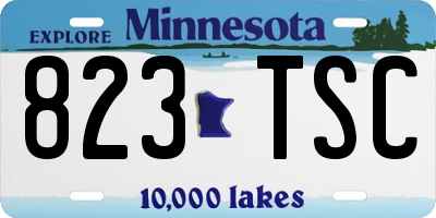 MN license plate 823TSC