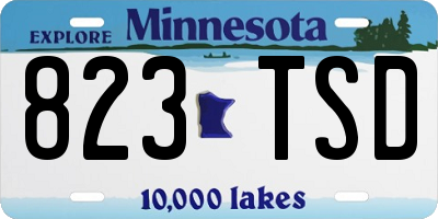 MN license plate 823TSD