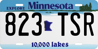 MN license plate 823TSR