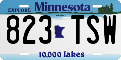 MN license plate 823TSW