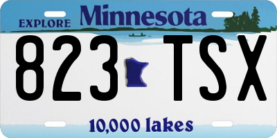 MN license plate 823TSX