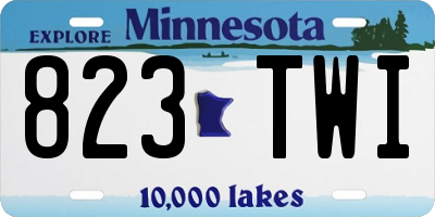 MN license plate 823TWI