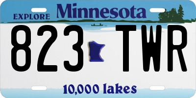 MN license plate 823TWR