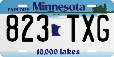MN license plate 823TXG