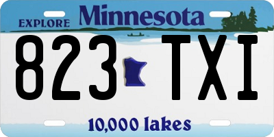 MN license plate 823TXI