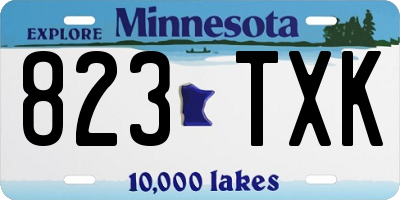 MN license plate 823TXK