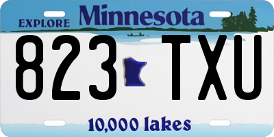 MN license plate 823TXU