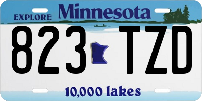 MN license plate 823TZD