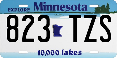 MN license plate 823TZS