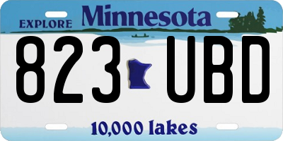 MN license plate 823UBD
