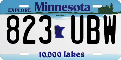 MN license plate 823UBW