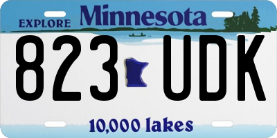 MN license plate 823UDK