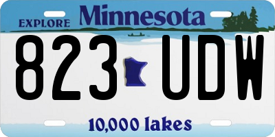 MN license plate 823UDW