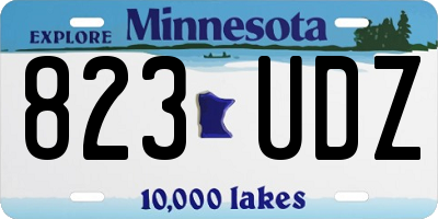 MN license plate 823UDZ