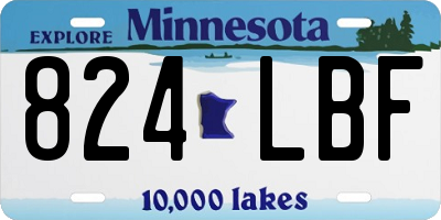 MN license plate 824LBF