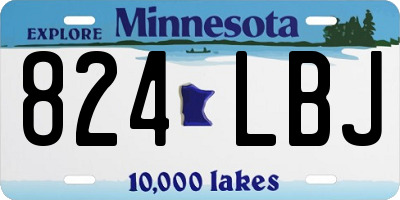MN license plate 824LBJ