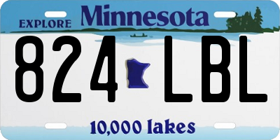 MN license plate 824LBL