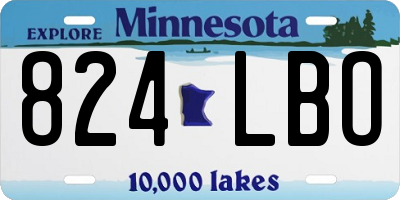 MN license plate 824LBO