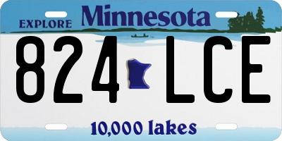 MN license plate 824LCE