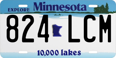 MN license plate 824LCM