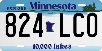 MN license plate 824LCO