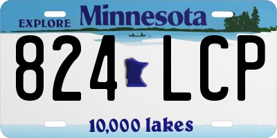 MN license plate 824LCP