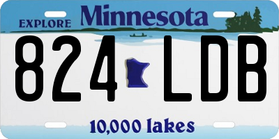 MN license plate 824LDB