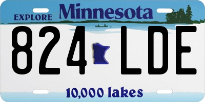 MN license plate 824LDE