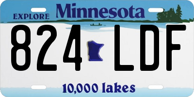 MN license plate 824LDF