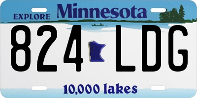 MN license plate 824LDG