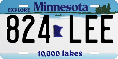 MN license plate 824LEE