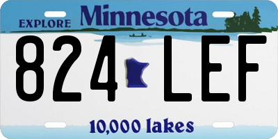 MN license plate 824LEF
