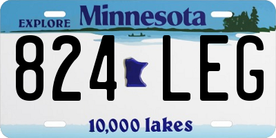 MN license plate 824LEG