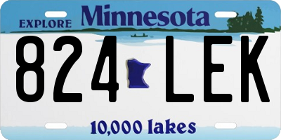 MN license plate 824LEK