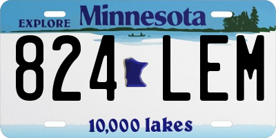 MN license plate 824LEM