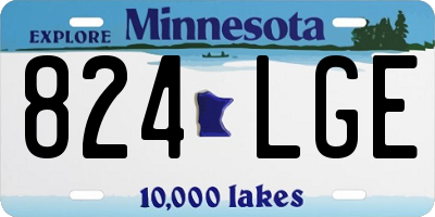 MN license plate 824LGE