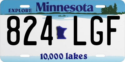 MN license plate 824LGF