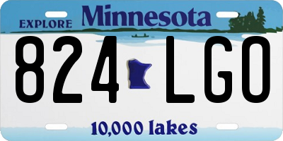 MN license plate 824LGO