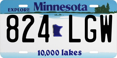 MN license plate 824LGW