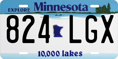 MN license plate 824LGX
