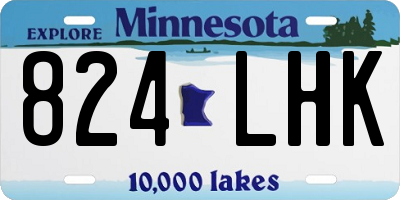MN license plate 824LHK